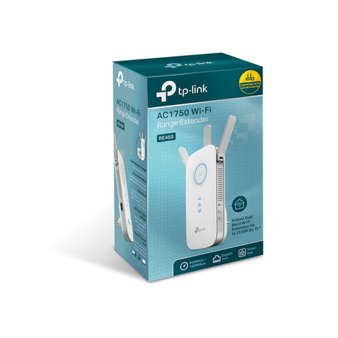 TP-LINK RE450 AC1750 DUAL BAND WIRELESS RANGE EXTENDER WITH GIGABIT ETHERNET PORT