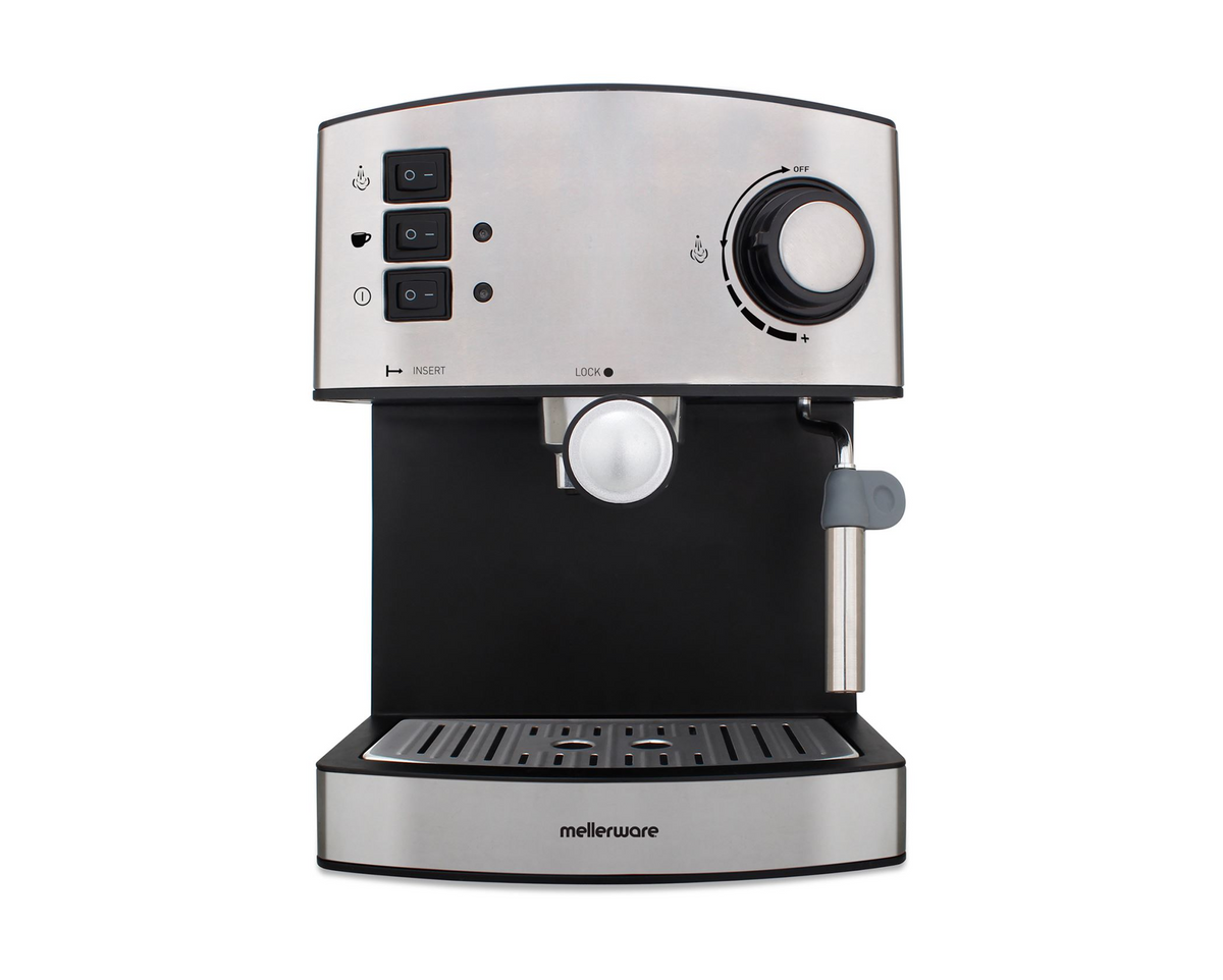 Mellerware Coffee Maker Espresso Stainless Steel Brushed 15Bar 850W Trento - HomeAfford