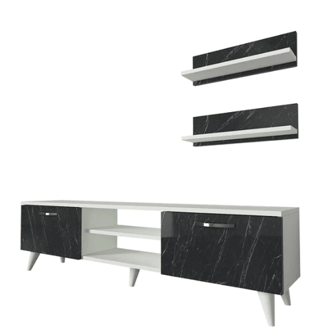 Armoire Geacles Marble Look TV Unit - HomeAfford