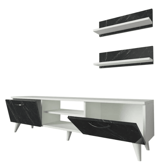 Armoire Geacles Marble Look TV Unit - HomeAfford