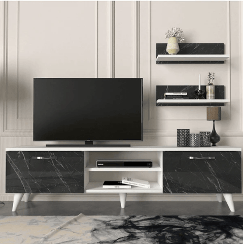 Armoire Geacles Marble Look TV Unit - HomeAfford