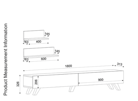 Armoire Amerika TV Unit White & Walnut - HomeAfford