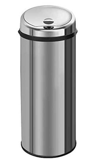 HomeMax 50L Round S/S Sensor Bin - HomeAfford