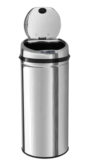 HomeMax 50L Round S/S Sensor Bin - HomeAfford