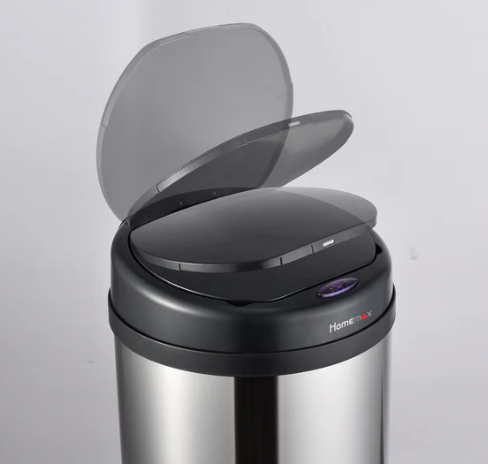 HomeMax 30L Silver Sensor Bin Round - HomeAfford