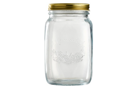 Storage jar 0.5L w/lid - Clear glass - HomeAfford