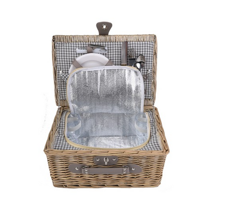 2-Person Wicker Picnic Basket