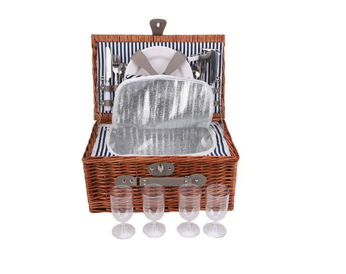 4-Person Wicker Picnic Basket