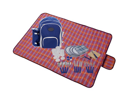 4-Person Picnic Backpack and Blanket