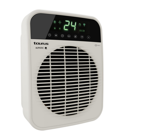 Taurus Heater Floor Fan Cream Wi-Fi Enabled 2Heat Settings 2000W Factor Connect