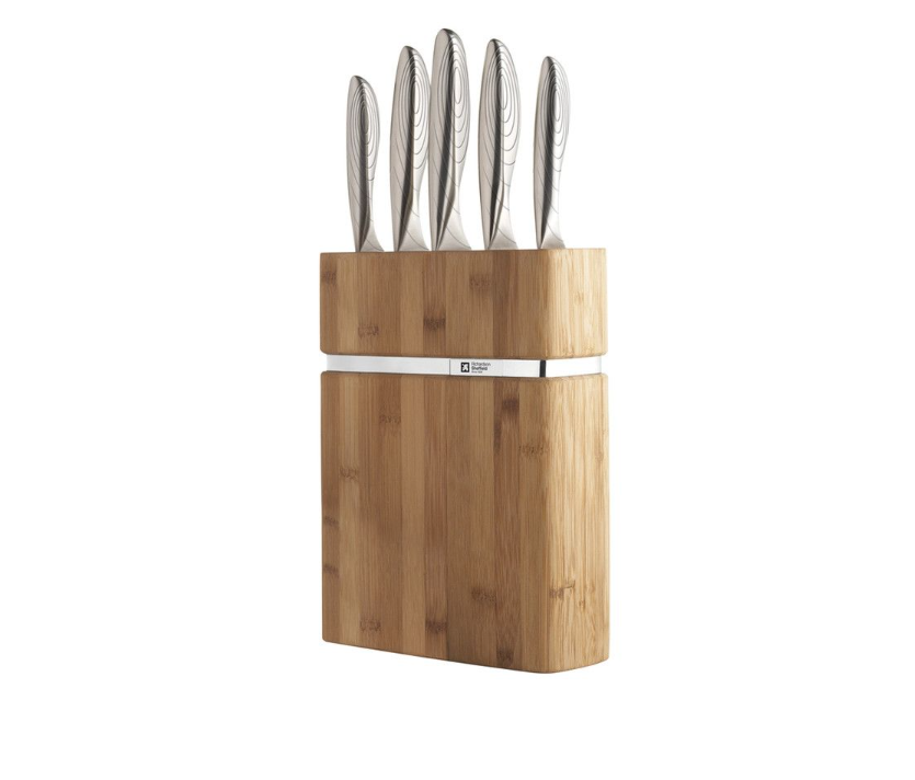 Forme 5 pce knife set with wooden block