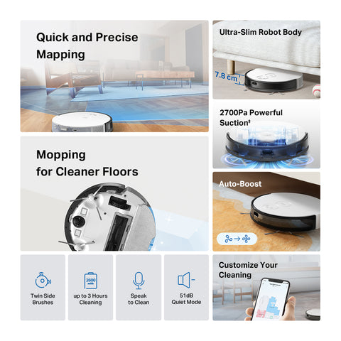 TP-LINK TAPO RV20 MOP | MAGSLIM LIDAR NAVIGATION ROBOT VACUUM AND MOP