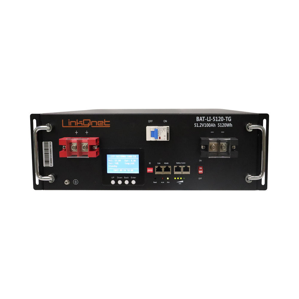 LINKQNET LIFEPO4 51.2V 100AH RACKMOUNT BATTERY PACK WITH CAN BMS