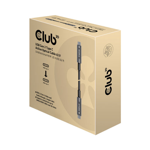 CLUB3D 20M USB3.2 GEN2 TYPE-C UNIDIRECTIONAL ACTIVE OPTICAL CABLE (CAC-1589)